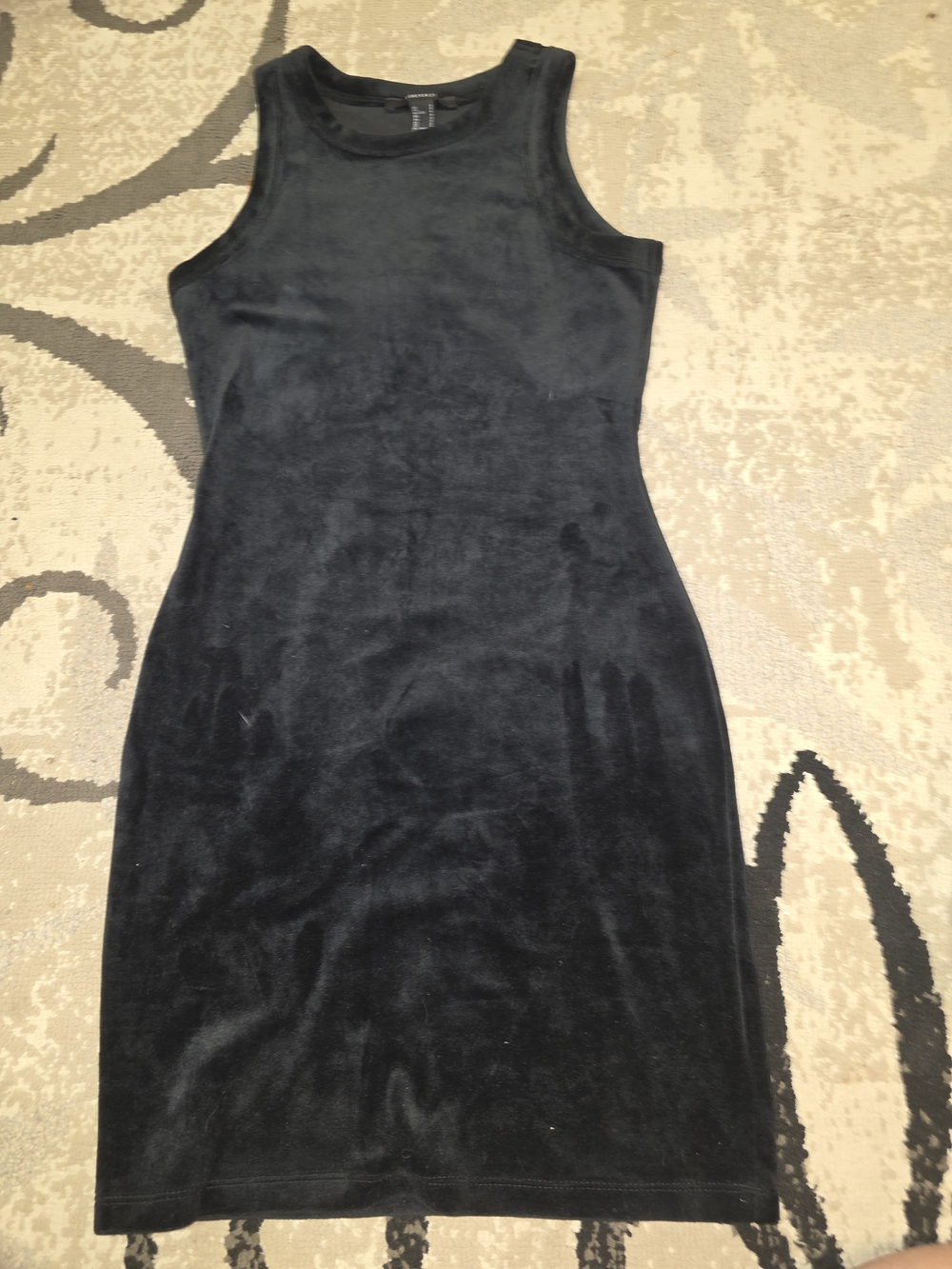 Forever 21 Black Sleeveless Velvet Bodycon Dress